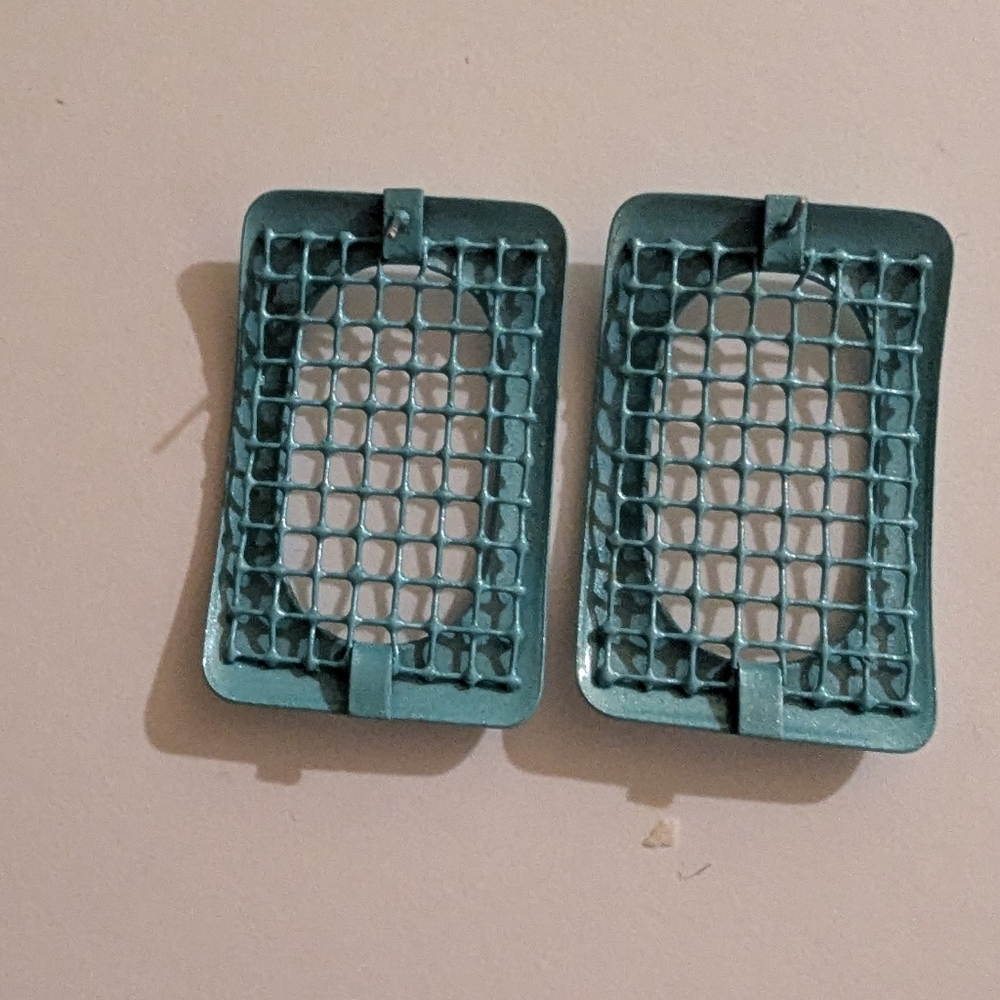 1980s Blue Rectangular Earrings - image 2